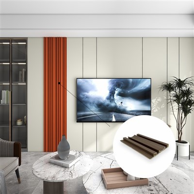 Rievots, izturīgs koka graudu WPC sienas panelis